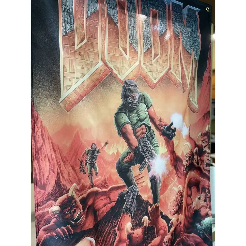 Doom 5ft Flag PC 1993 id Software Banner Poster